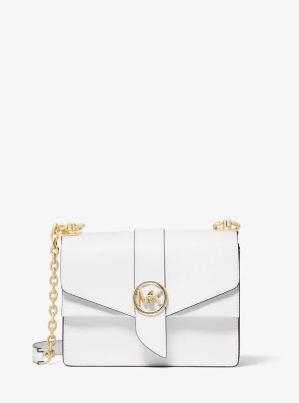 Damske Spojková Taška Michael Kors Greenwich Small Saffiano Leather Biele - Kabelky Michael Kors Slevy | PNAZK-3604
